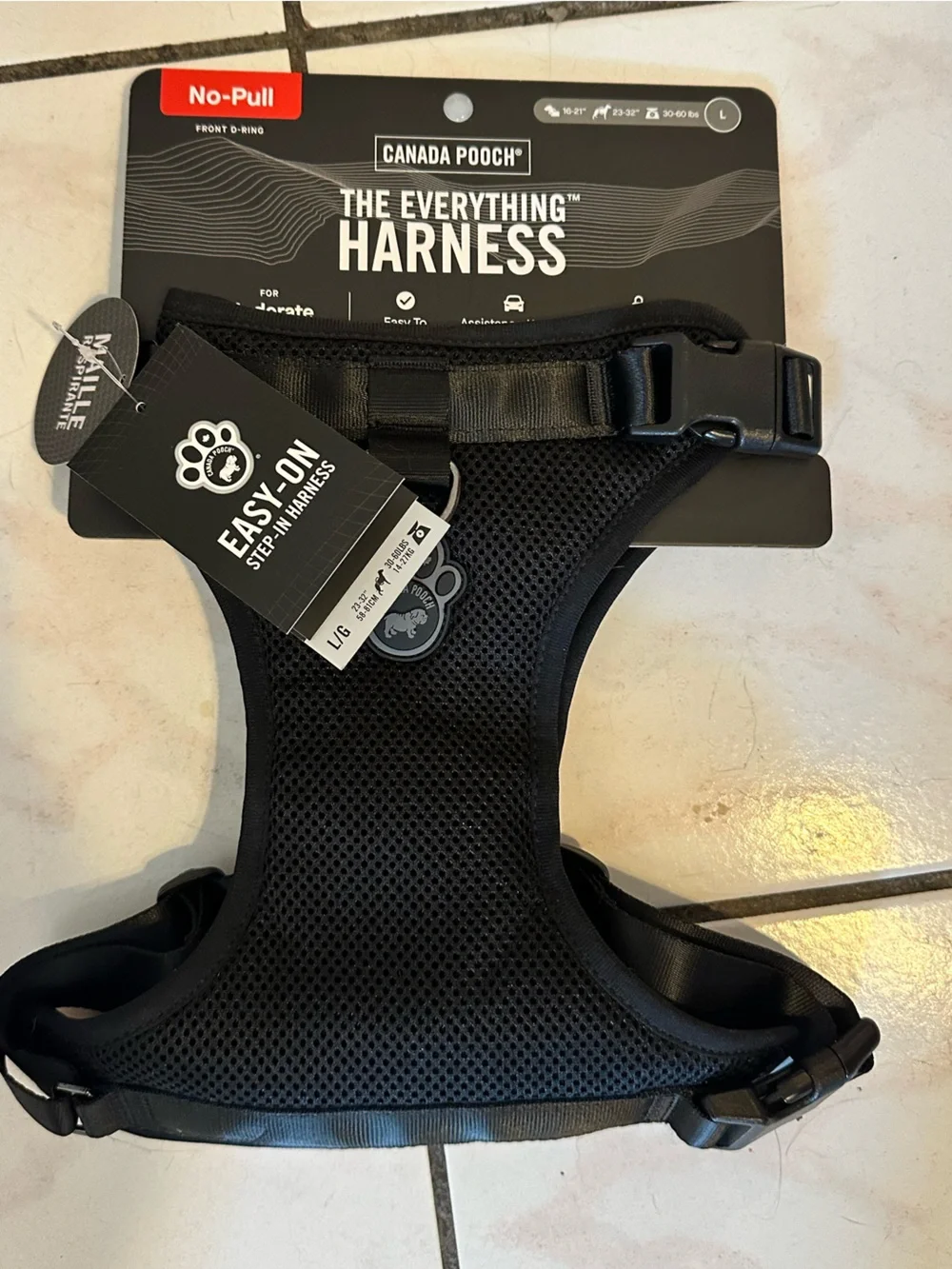 NWT Canada Pooch Everything Harness Black No-Pull
